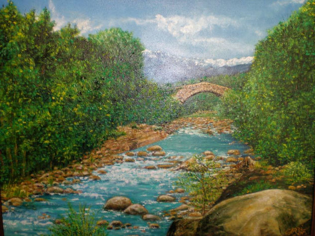 LA GARGANTA DE ALARDOS Oil Canvas Landscaping