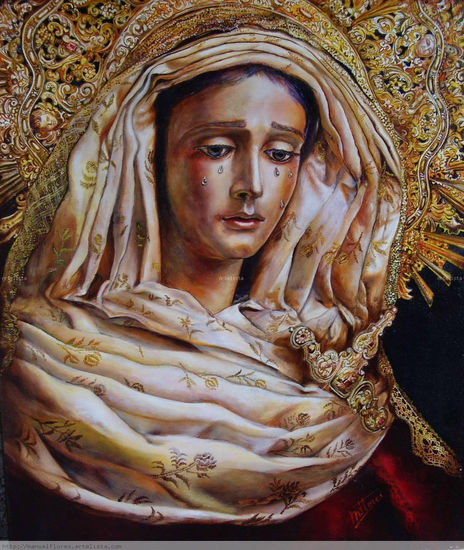 Virgen de La Piedad. Hermandad del Baratillo (Sevilla) Oil Canvas Portrait