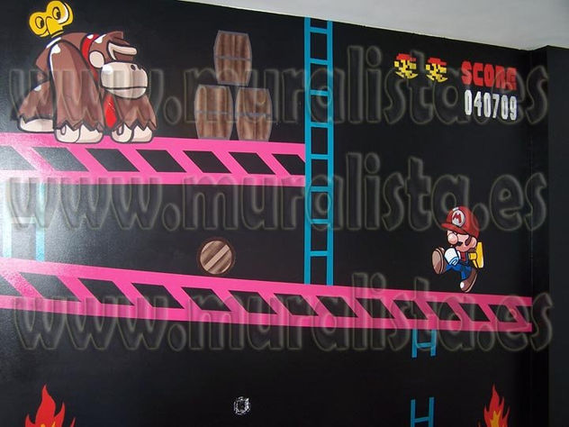 MARIO BROS MURAL DONKEY KONG WWW.MURALISTA.ES