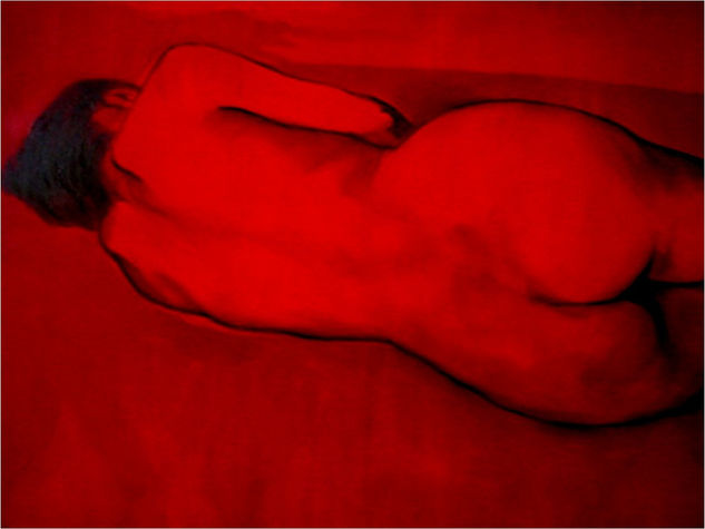 Rojo Óleo Lienzo Desnudos