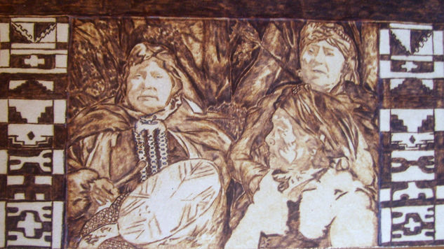 Pirograbados, Mujeres mapuches 