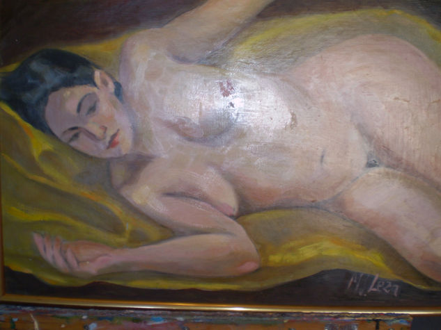 Desnudo echado Oil Panel Nude Paintings