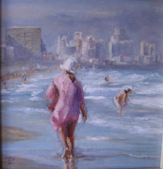 Paseo por la playa Oil Canvas Landscaping