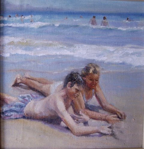 Un dia en la playa Oil Canvas Landscaping