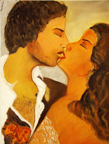 por un beso * Oil Canvas Figure Painting