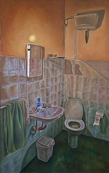 En el viejo baño.