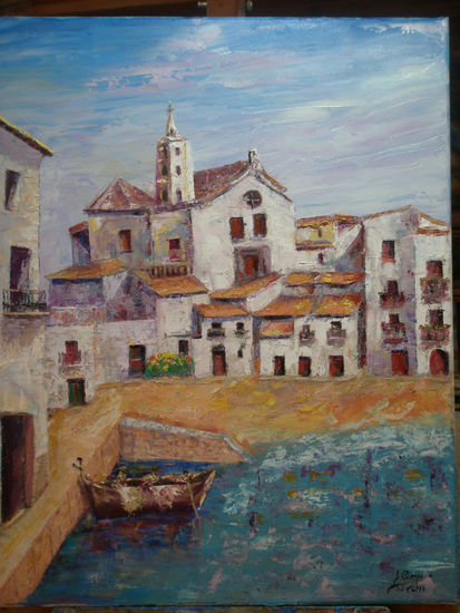 CADAQUES RINCON MARINERO Oil Canvas Marine Painting