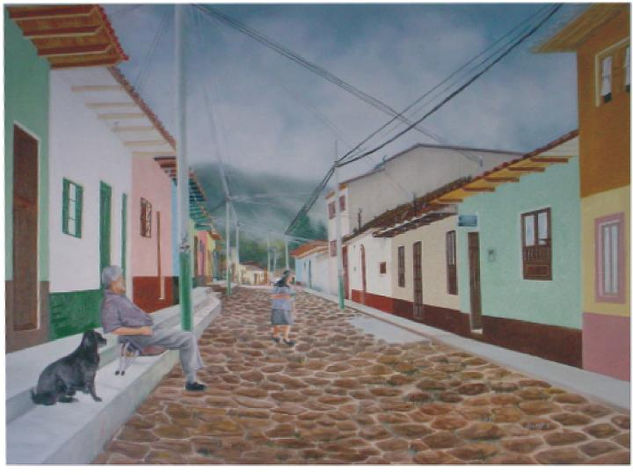 CALLE DE MI BARRIO Oil Canvas Landscaping