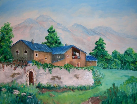 casas en el prado Oil Canvas Landscaping