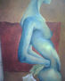 mujer azul