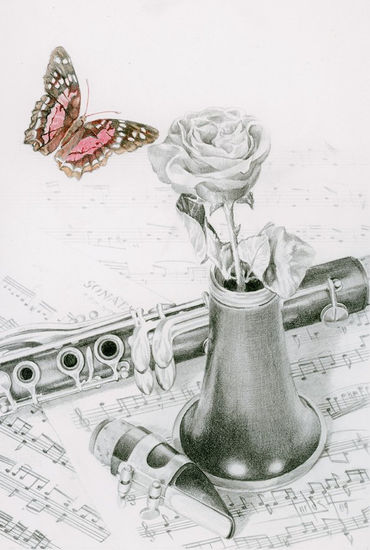 CLARINETE I MARIPOSA Mixed Media