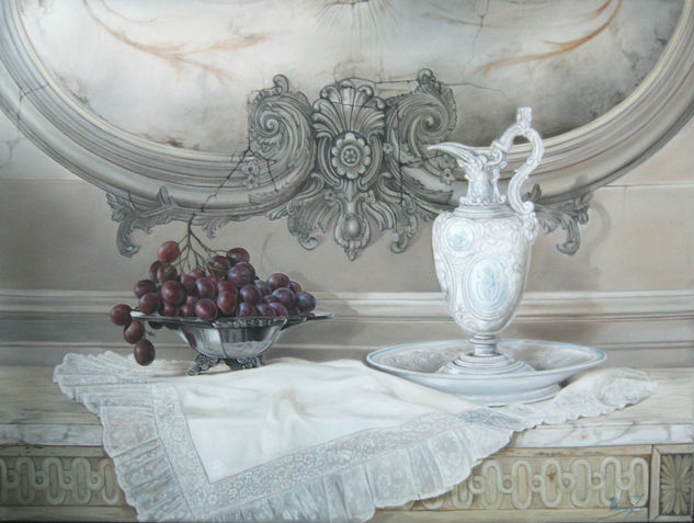 Sintonia en Blancos Oil Textile Still Life Paintings