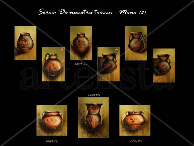 N°41 a 49-De Nuestra Tierra Mini Oil Canvas Still Life Paintings