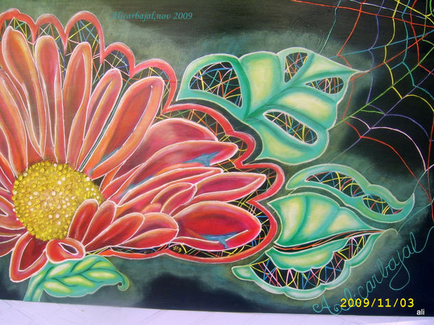 "telaraña de colores" Oil Canvas Landscaping