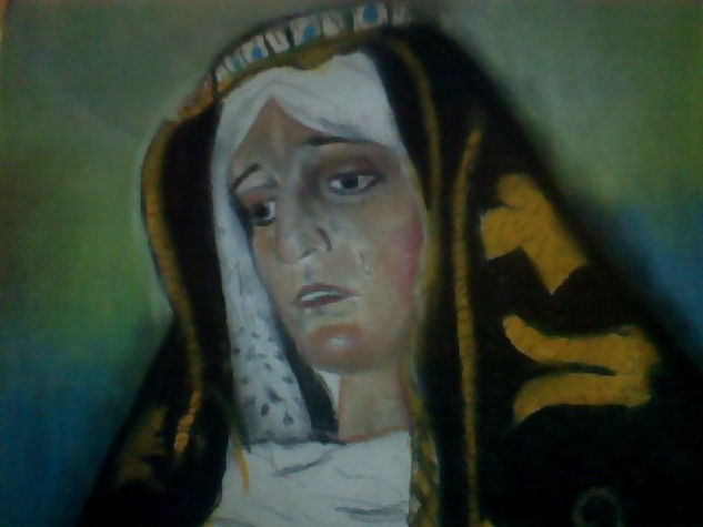 la virgen de la soledad del puente Pastel Canvas Figure Painting