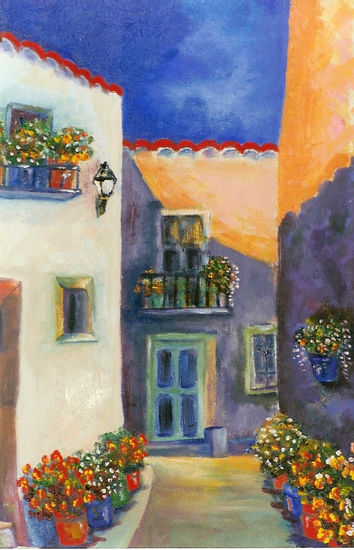 VECINOS. ROSAMARI Oil Canvas Landscaping