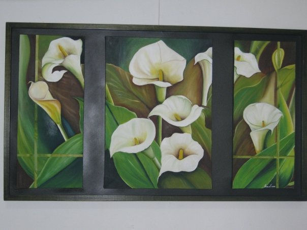 Huellas en el corazon Oil Canvas Floral Painting