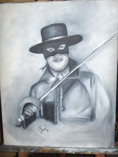 El Zorro Oil Canvas Portrait