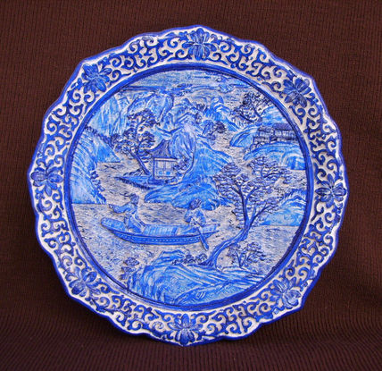 Plato en azul