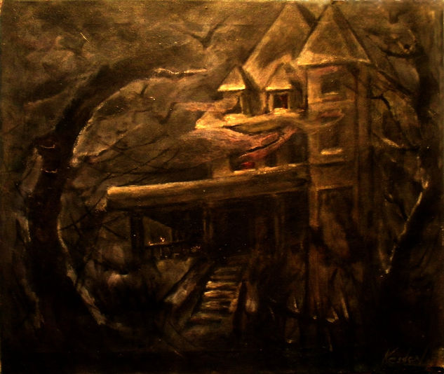 "  THE HAUNTD HOSE " Oil Canvas Landscaping