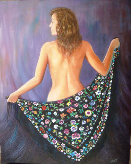 Mujer con mantón Oil Canvas Figure Painting