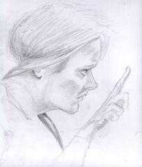 Retrato mujer lapiz