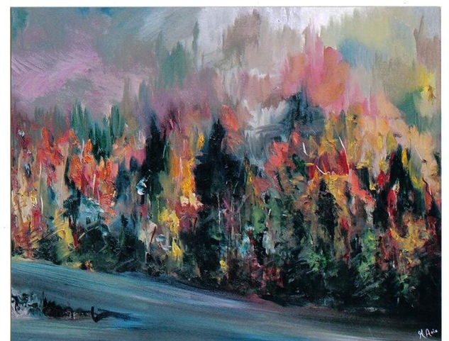 BOSQUE ROJO Oil Canvas Landscaping