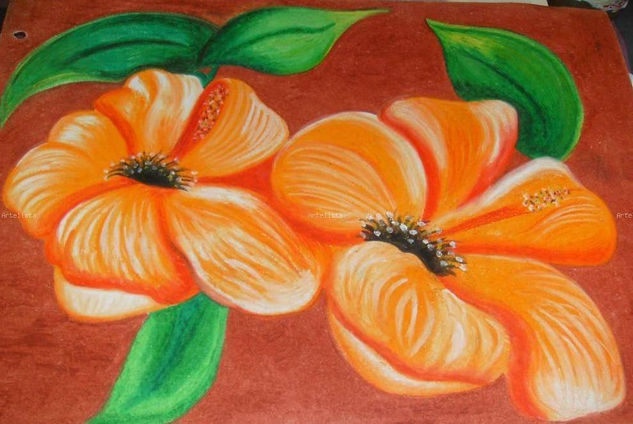 Pasteles al oleo Pastel Paper Floral Painting