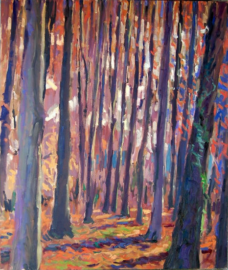 bosque otoño Oil Panel Landscaping