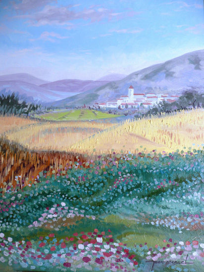 Paz en el campo Oil Canvas Landscaping