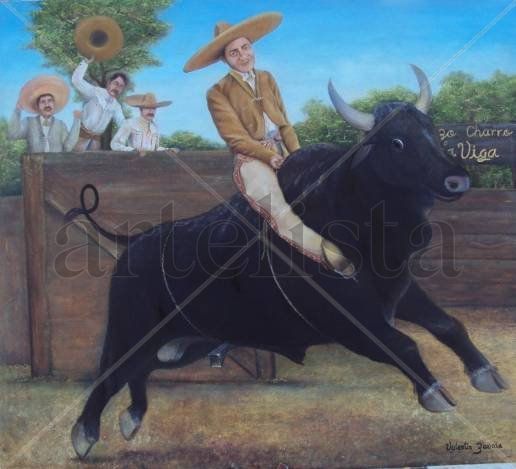 ISRAEL MENDOZA, CHARRO DE SAN GREGORIO ATLAPULCO, XOCHIMILCO Oil Canvas Portrait