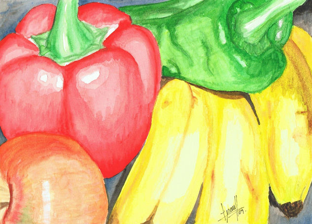 Bodegon mixto 2 Watercolour Paper Still Life Paintings