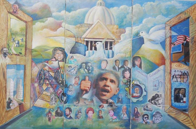 OBAMA, SE HACE CAMINO AL ANDAR Mixed media Canvas Portrait