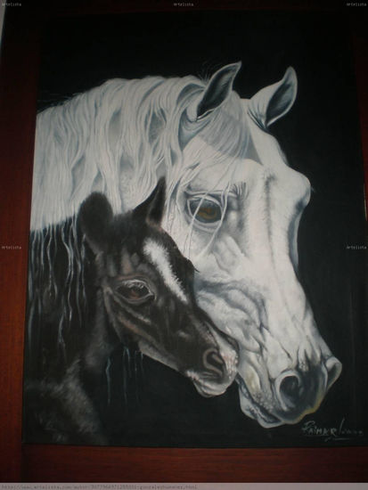 YEGUA Y SU CRIA Oil Canvas Animals