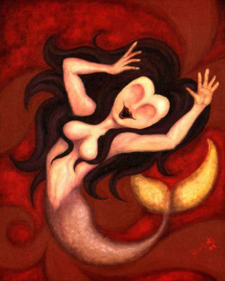 Sirena Óleo Lienzo Figura