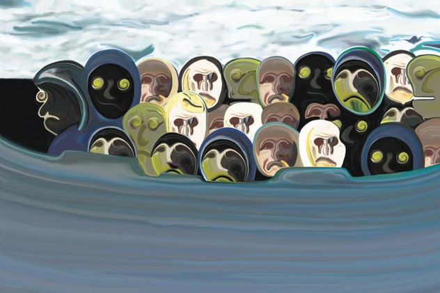 Al pasar la barca me dijo el barquero las niñas bonitas no pagan dinero (Serie: “Emigración...)
