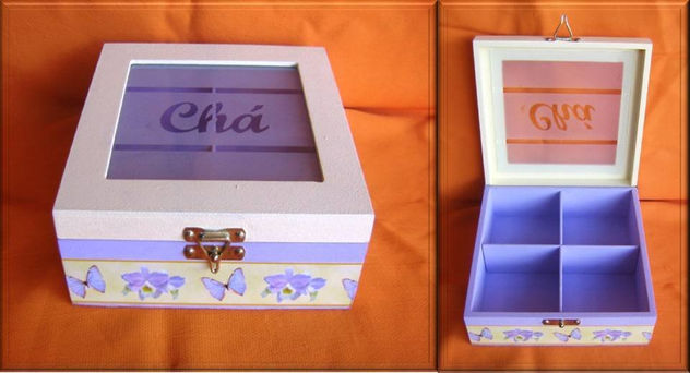 Caixa cha borboleta lilaz R$25,00