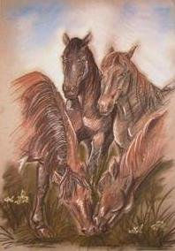 "Entrelazos" Pastel Lienzo Animales