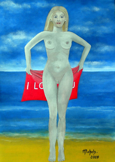 Une blondine Acrylic Canvas Nude Paintings