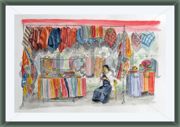 Mercado de Cotacachi Watercolour Card Others