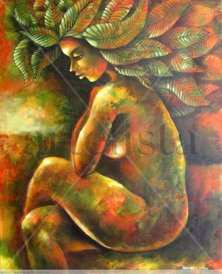 Yo Naturaleza. Acrylic Canvas Figure Painting