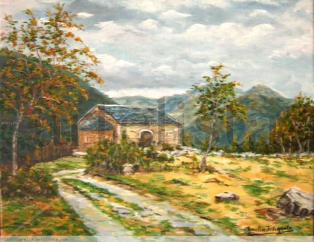 Ermita de San Quirce. Vall de Boí. Pirineo Oil Canvas Landscaping