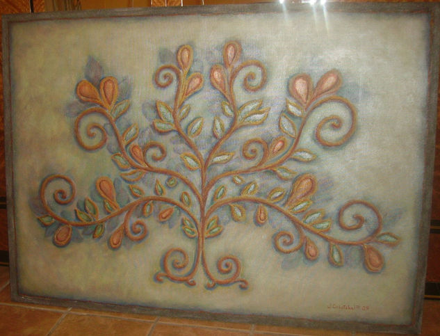 Jaén Mixed media Panel Floral Painting