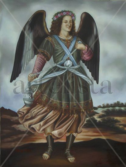 San Sealtiel Oil Canvas Figure Painting