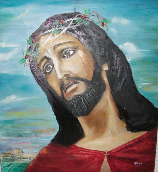 ECCEHOMO D CALASPARRA Oil Panel Portrait