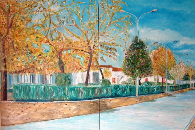 OTOÑO EN "LA BARRIADA" Óleo Lienzo Paisaje