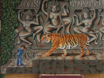 Pasaje de niño y tigre