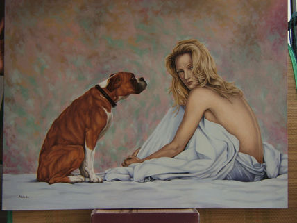 Joven y boxer