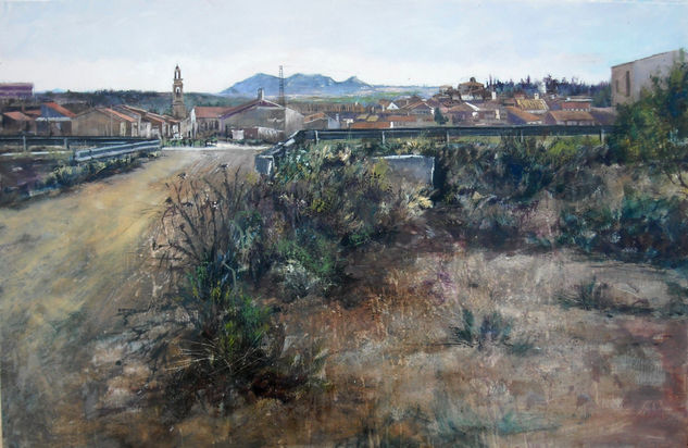 Panorámica de Hoya Gonzalo Mixed media Panel Landscaping