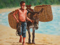 Joven con burro